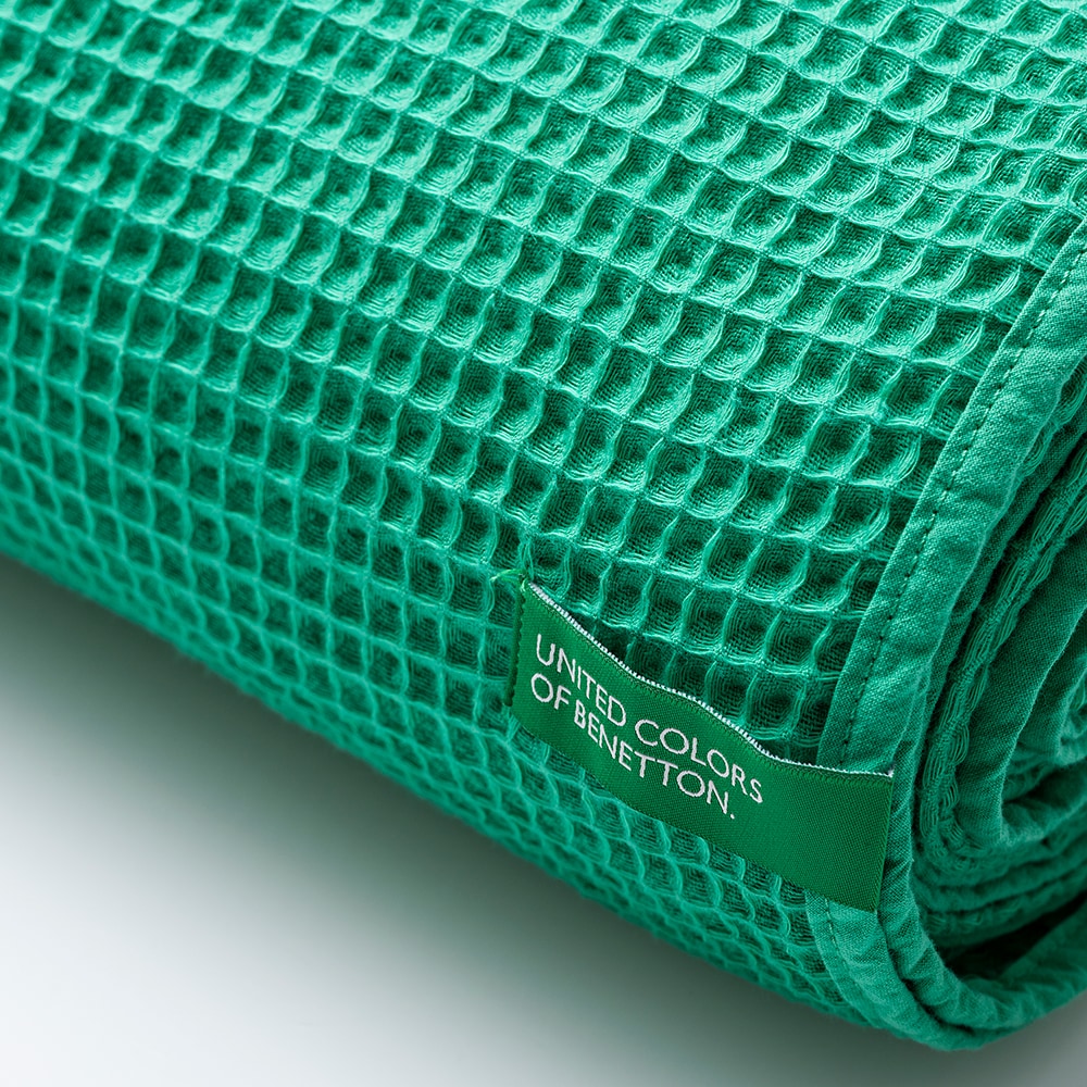 Patura BENETTON Rainbow, 140 x 190 cm, bumbac, verde