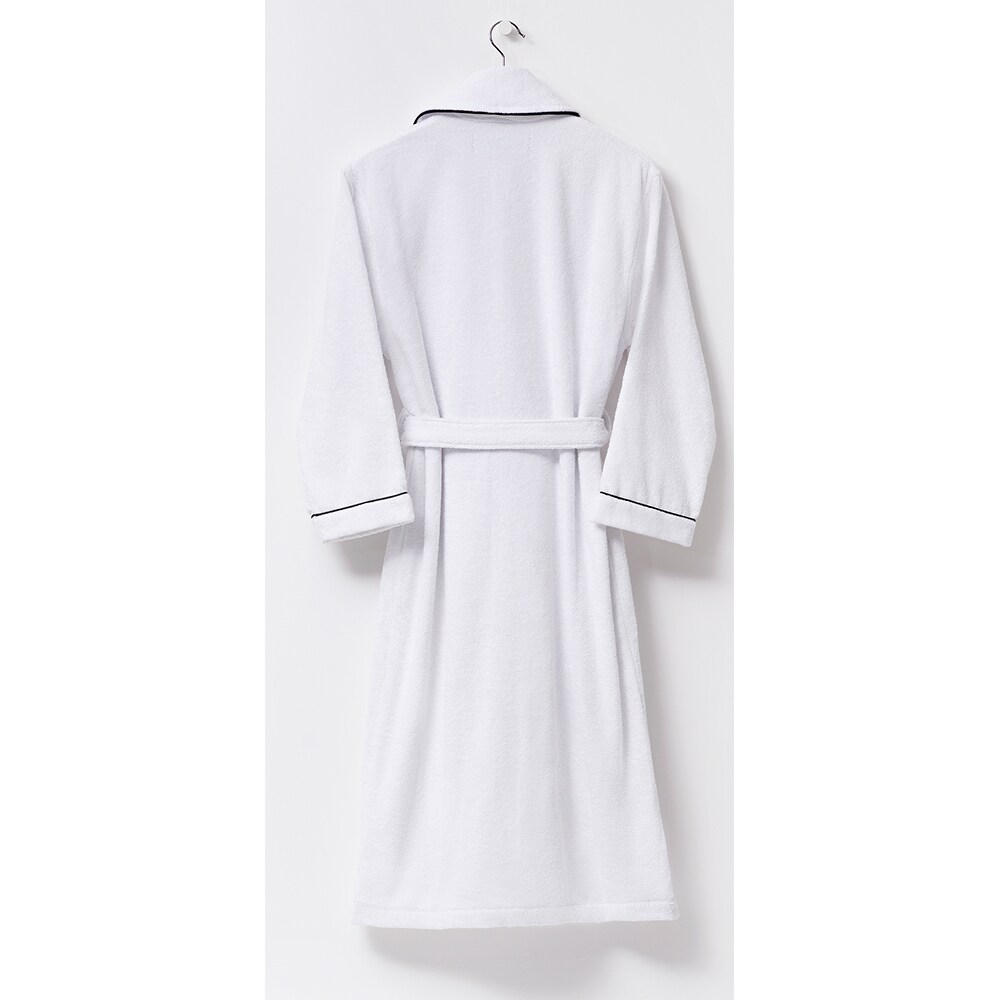 Halat de baie BENETTON Black&White, unisex, bumbac, M/L, alb