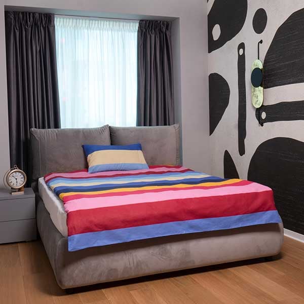 Lenjerie de pat Colors, 1 persoana, 100% bumbac, 140 x 220 cm, 2 piese