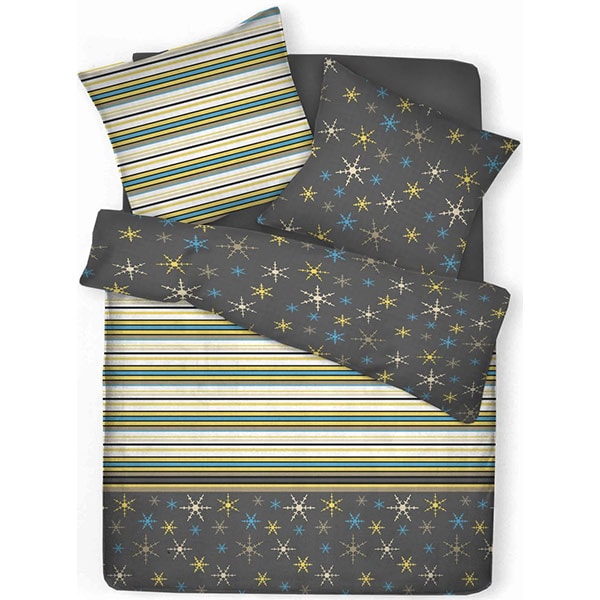 Lenjerie de pat Stars, 2 persoane, 100% bumbac, 180 x 220 cm, 3 piese