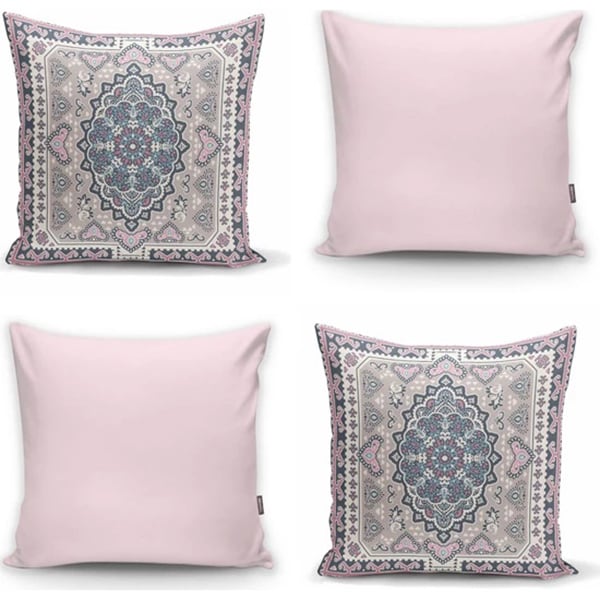 Set 4 fete de perna decorativa Ethnic, 30% bumbac +70% poliester, 45 x 45 cm, multicolor