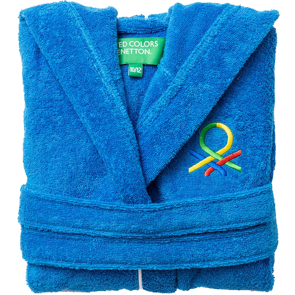 Halat de baie BENETTON BE-0874-BL, copii, bumbac, 10-12 ani, albastru