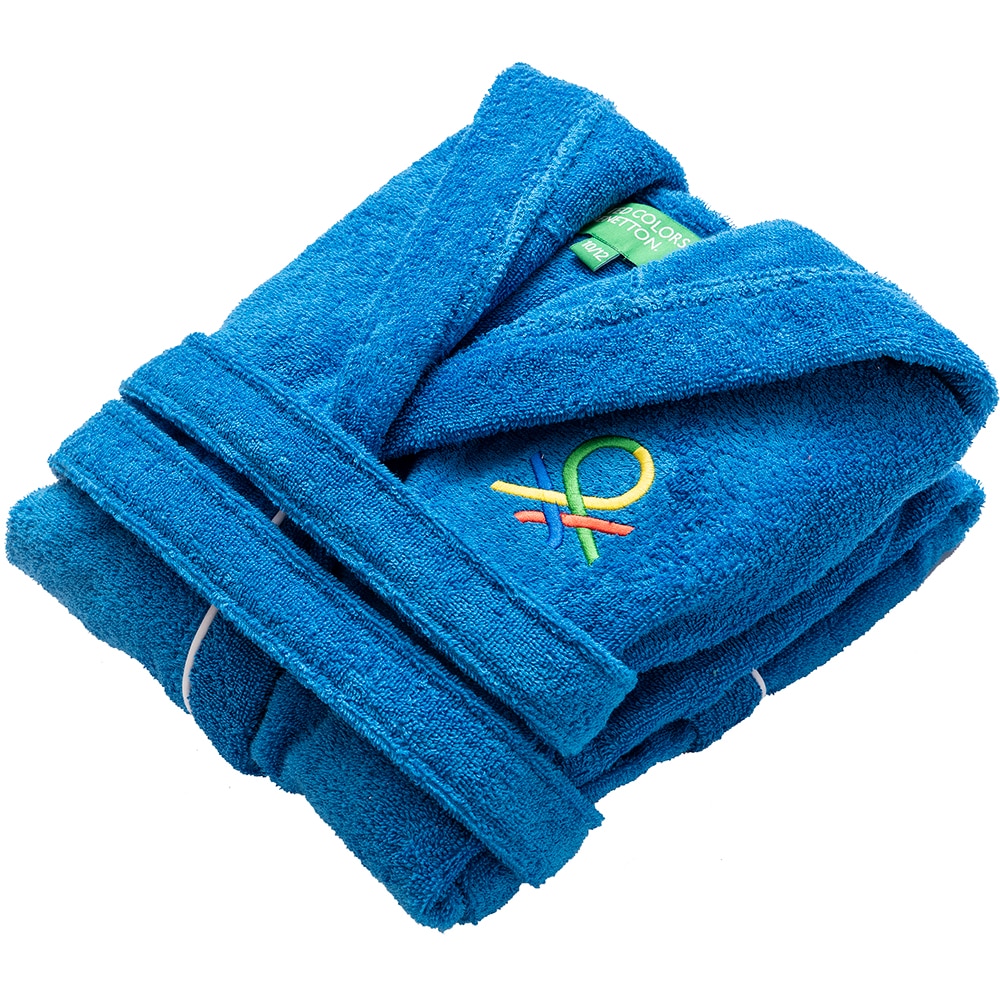 Halat de baie BENETTON BE-0874-BL, copii, bumbac, 10-12 ani, albastru
