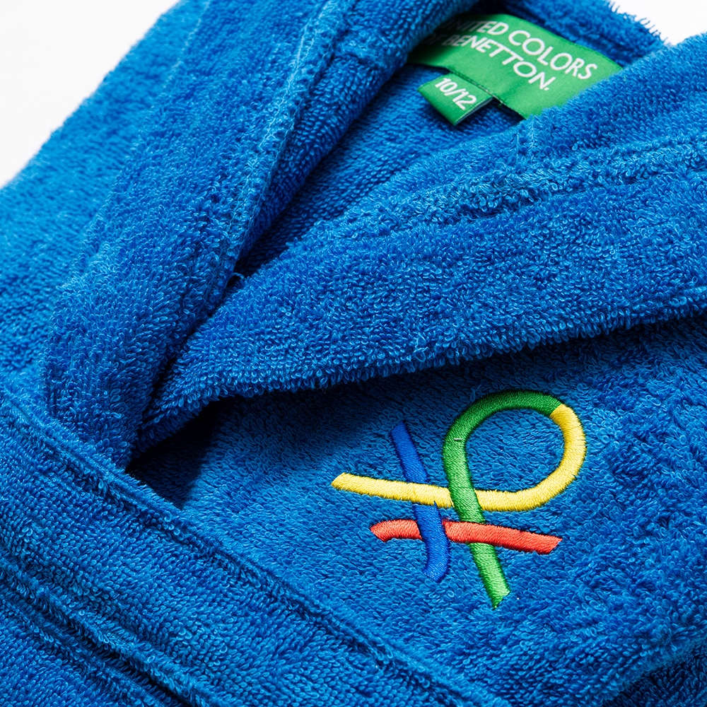 Halat de baie BENETTON BE-0874-BL, copii, bumbac, 10-12 ani, albastru