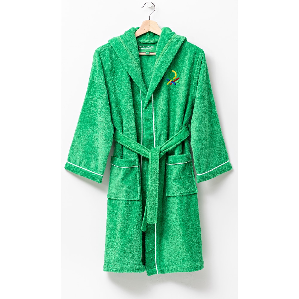 Halat de baie BENETTON BE-0817-GR, copii, bumbac, 7-9 ani, verde