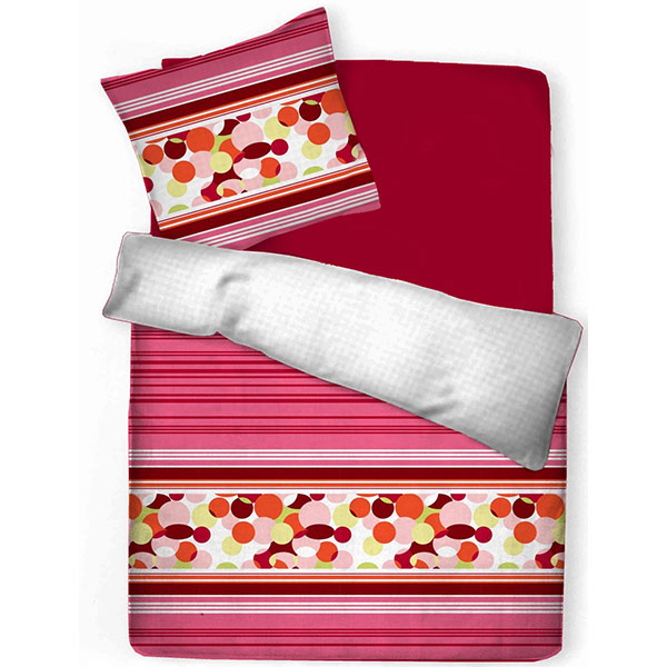 Lenjerie de pat Bubbles, 1 persoana, 52% poliester + 48% bumbac, 140 x 220 cm, 2 piese
