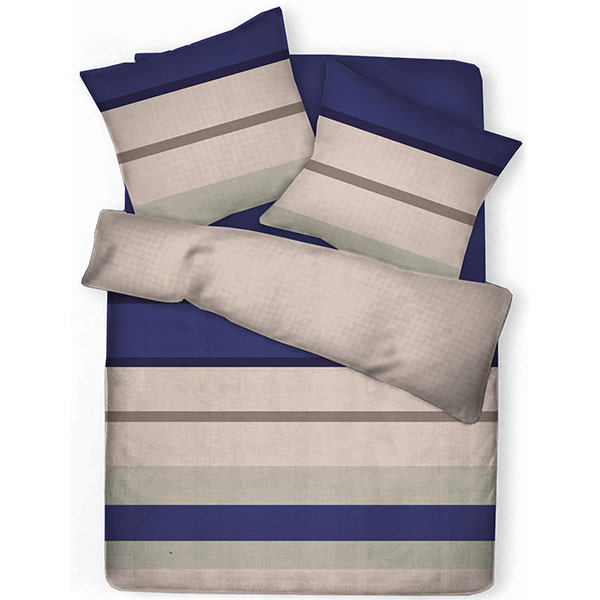 Lenjerie de pat Stripes, 2 persoane, 52% poliester + 48% bumbac, 160 x 220 cm, 3 piese