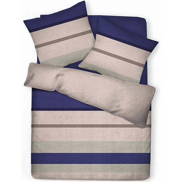 Lenjerie de pat Stripes, 2 persoane, 52% poliester + 48% bumbac, 200 x 220 cm, 3 piese