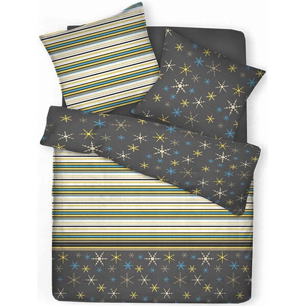 Lenjerie de pat Stars, 2 persoane, 52% poliester + 48% bumbac, 220 x 200 cm, 3 piese