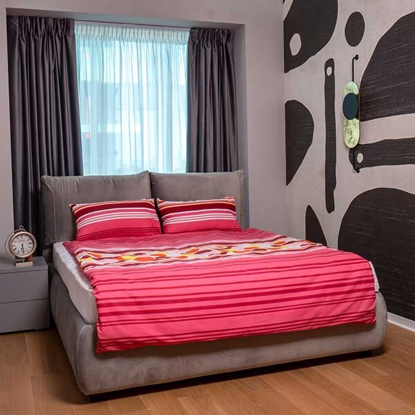 Lenjerie de pat Bubbles, 2 persoane, 52% poliester + 48% bumbac, 220 x 200 cm, 3 piese