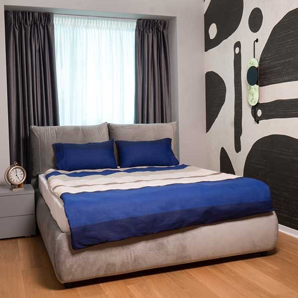 Lenjerie de pat Stripes, 2 persoane, 52% poliester + 48% bumbac, 220 x 200 cm, 3 piese