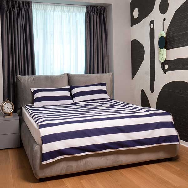 Lenjerie de pat White, 2 persoane, 52% poliester + 48% bumbac, 220 x 200 cm, 3 piese