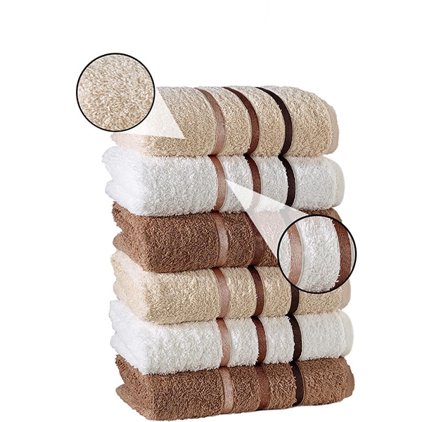 Set 6 prosoape baie Clasic, 50 x 90 cm, bumbac, maro