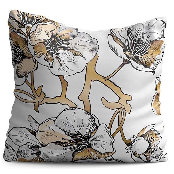 Perna decorativa Beige Flower, 40 x 40 cm, multicolor