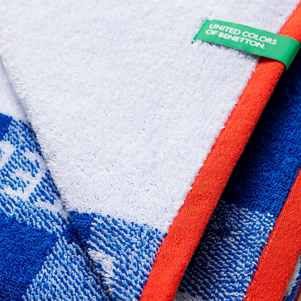 Prosop BENETTON Squares, 70 x 140 cm, bumbac, alb-albastru