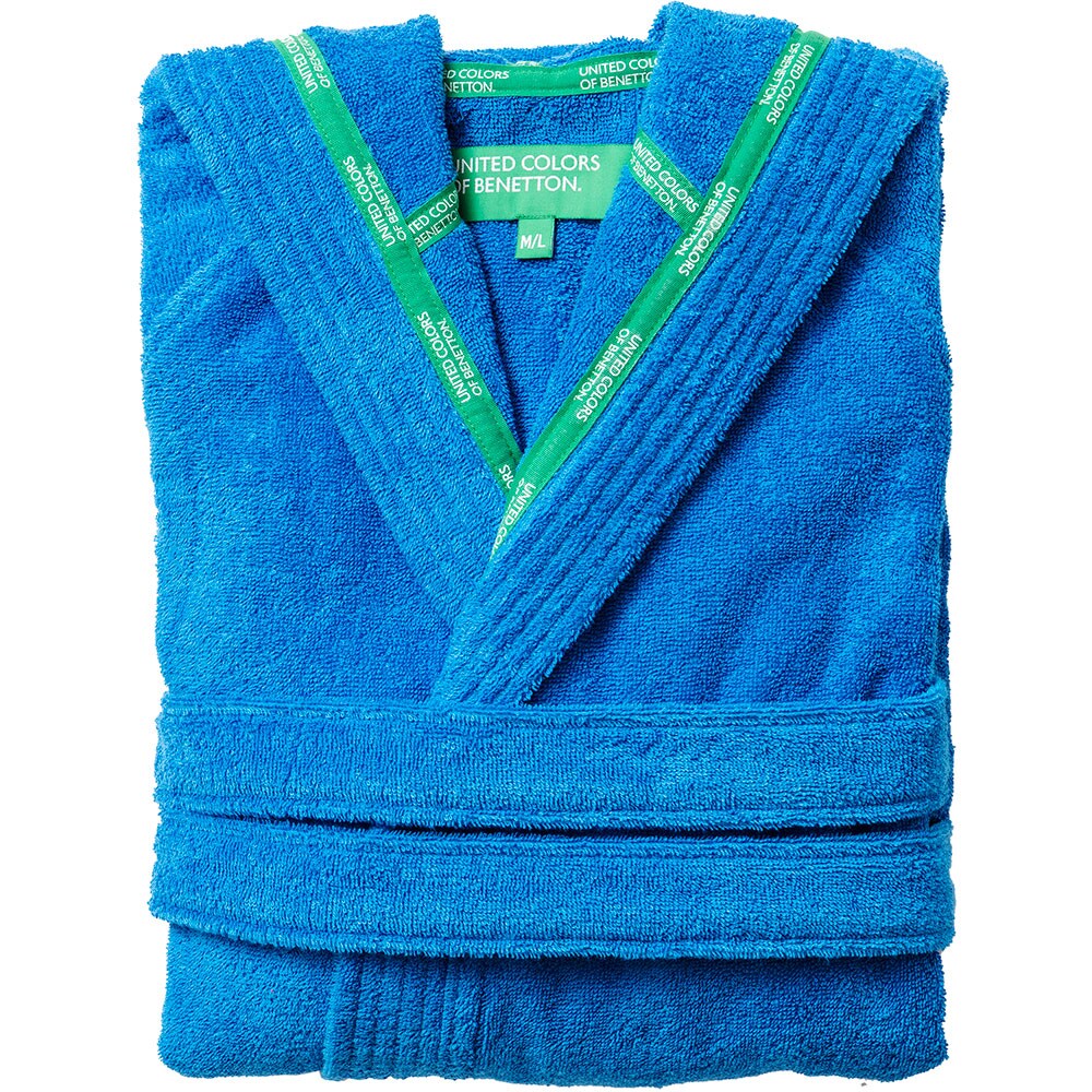 Halat de baie cu gluga BENETTON Rainbow, unisex, bumbac, M/L, albastru