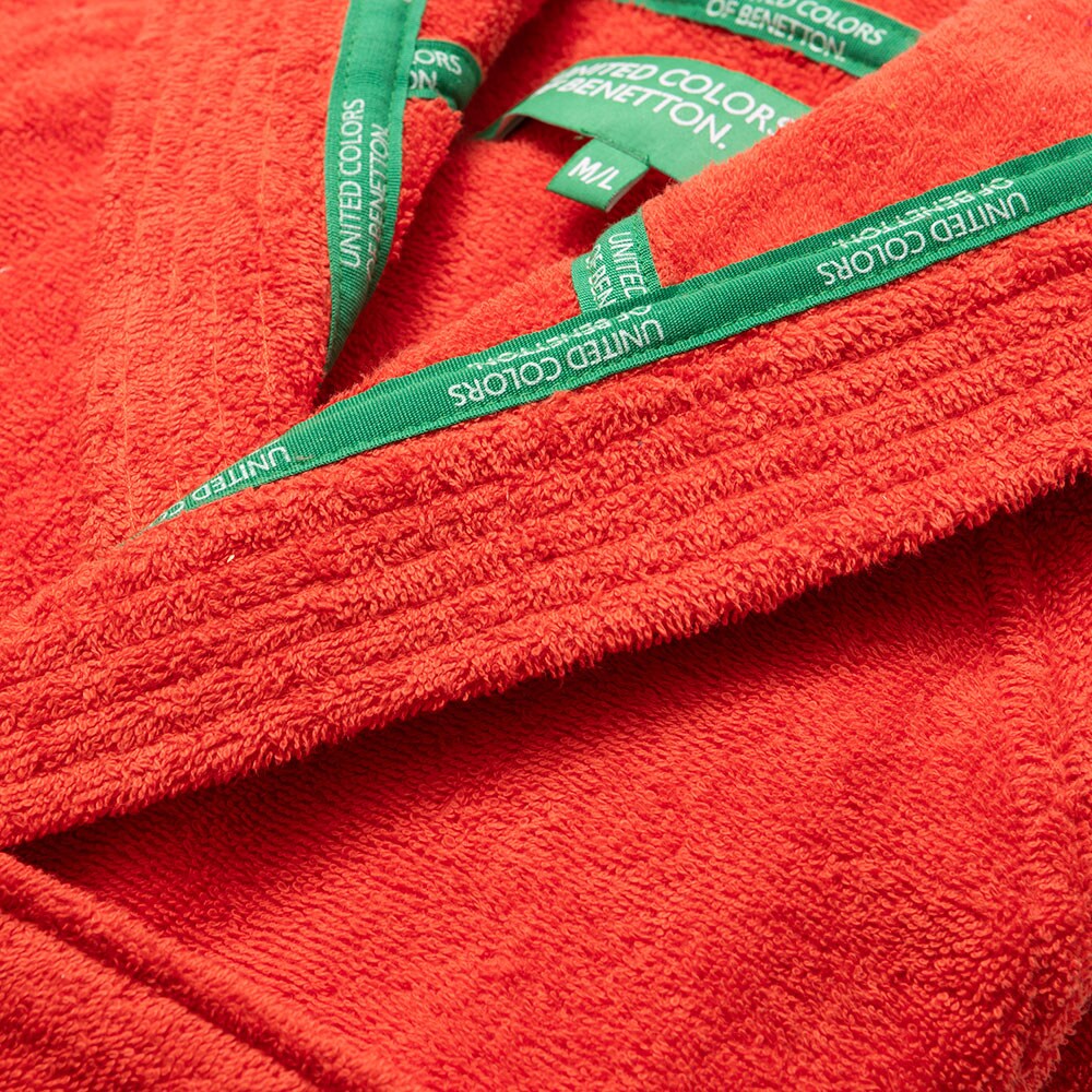 Halat de baie cu gluga BENETTON Rainbow, unisex, bumbac, M/L, rosu