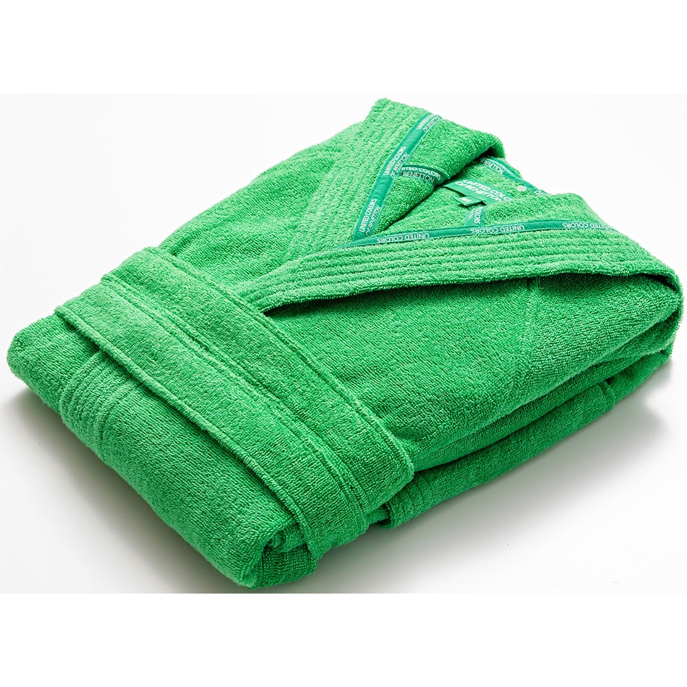 Halat de baie cu gluga BENETTON Rainbow, unisex, bumbac, L/XL, verde