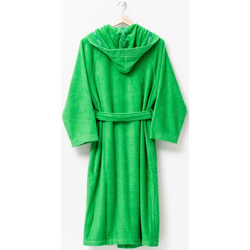 Halat de baie cu gluga BENETTON Rainbow, unisex, bumbac, M/L, verde