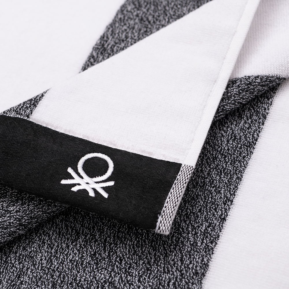 Prosop BENETTON Terry Po, 90 x 160 cm, bumbac, alb-negru