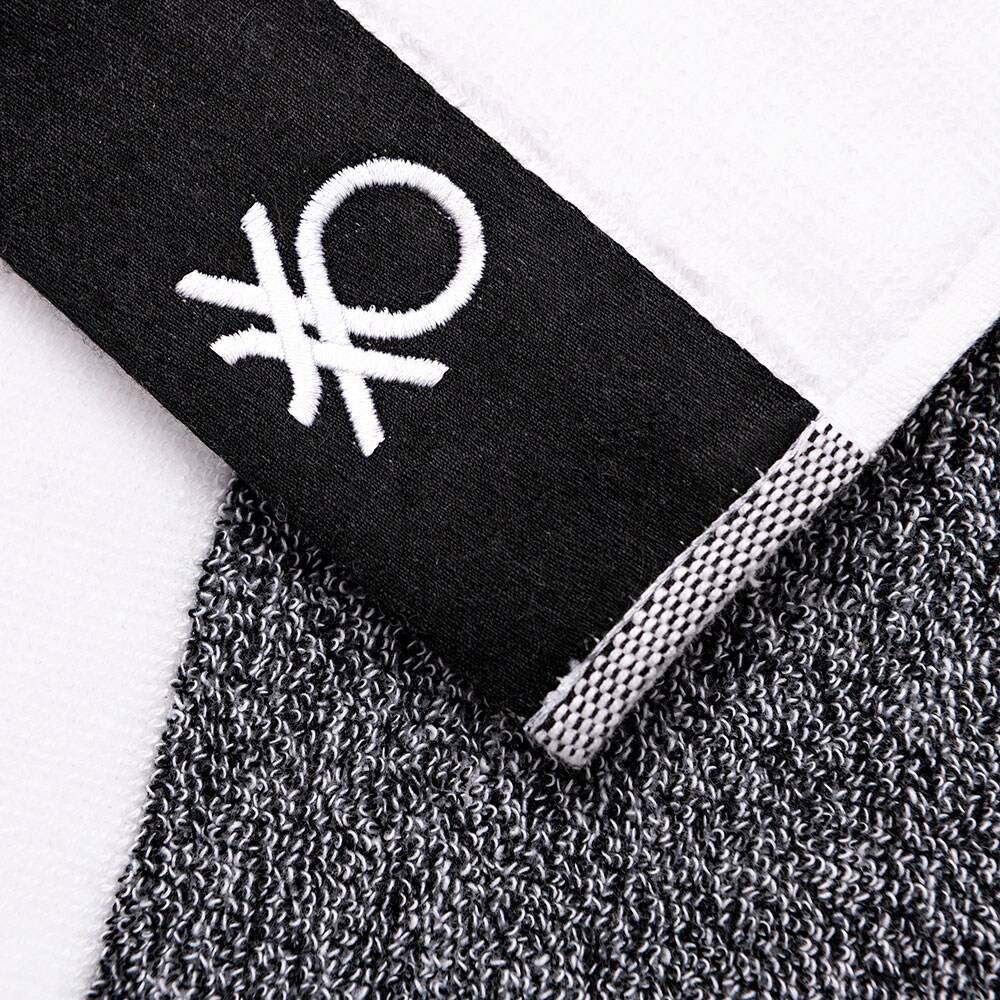 Prosop BENETTON Terry Po, 90 x 160 cm, bumbac, alb-negru