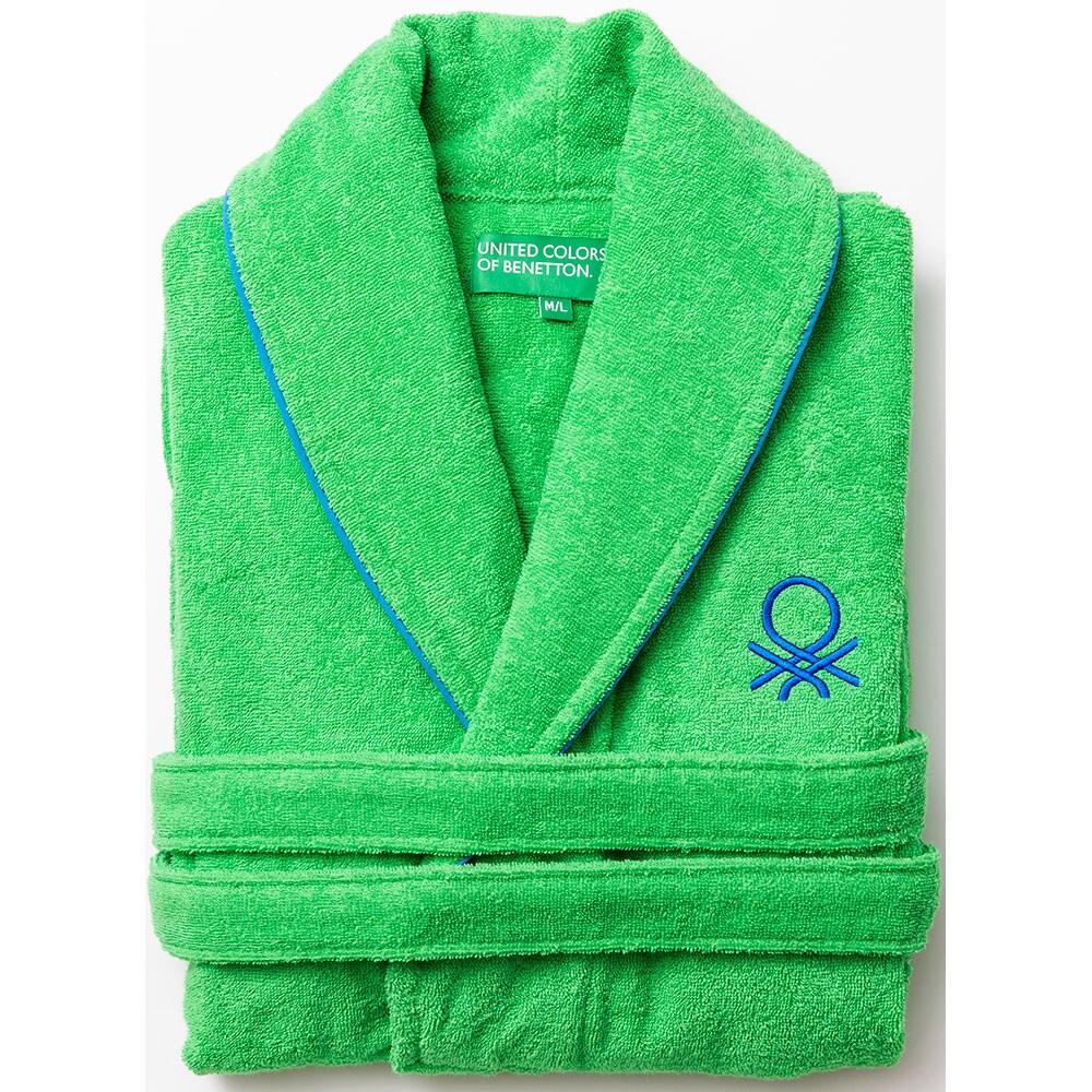 Halat de baie BENETTON Rainbow, unisex, bumbac, M/L, verde