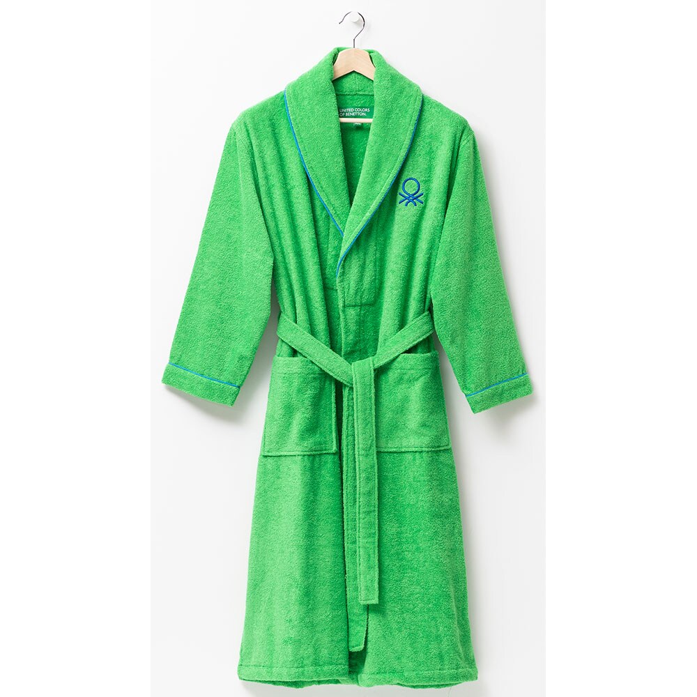 Halat de baie BENETTON Rainbow, unisex, bumbac, M/L, verde