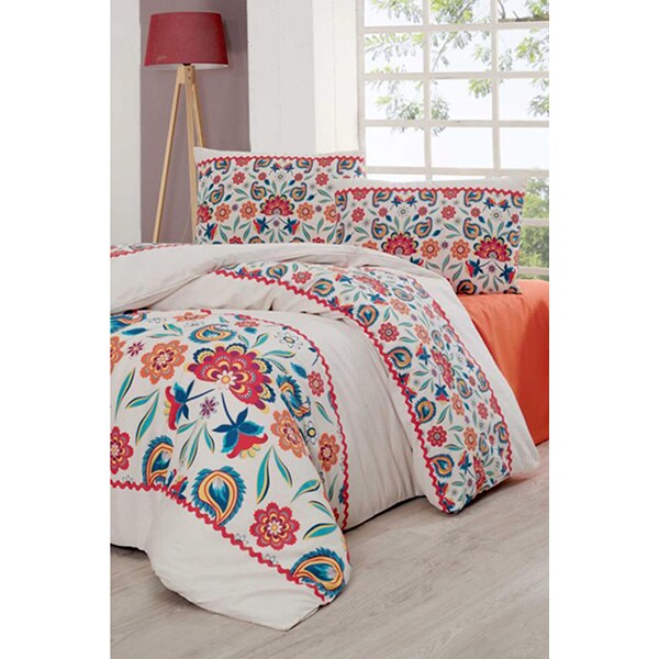 Lenjerie de pat Carnival, 1 persoana, 65% bumbac + 35% poliester, 160 x 220 cm, 3 piese