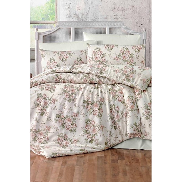 Lenjerie de pat Crescent, 2 persoane, 65% bumbac + 35% poliester, 200 x 220 cm, 4 piese