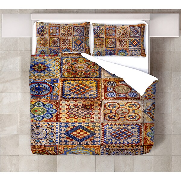 Lenjerie de pat Boho 2, 2 persoane, 80% bumbac + 20% poliester, 200 x 220 cm, 4 piese