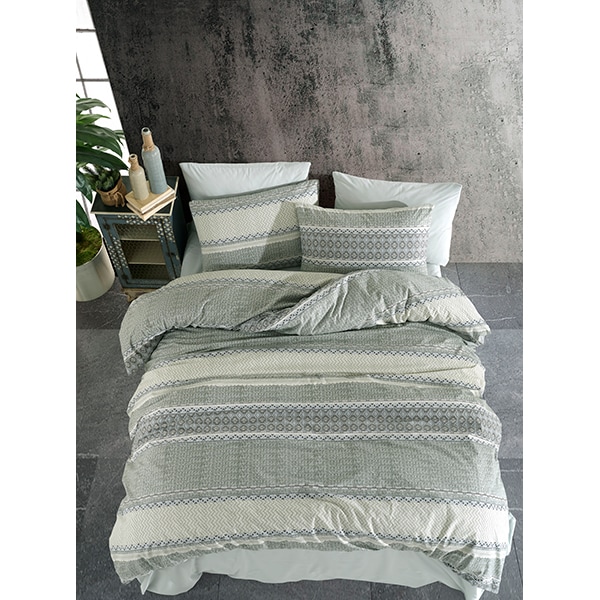 Lenjerie de pat Green, 2 persoane, 100% bumbac, 200 x 220, 4 piese