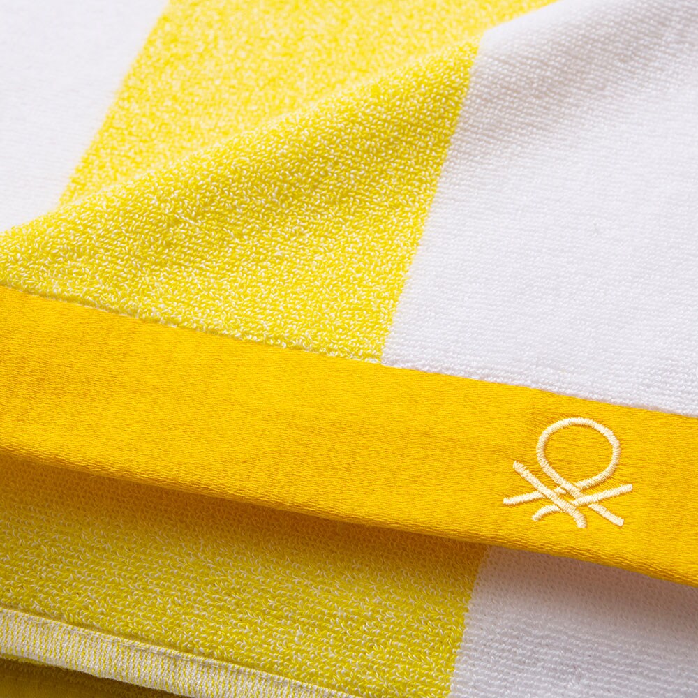 Prosop BENETTON Terry Po, 90 x 160 cm, bumbac, alb-galben