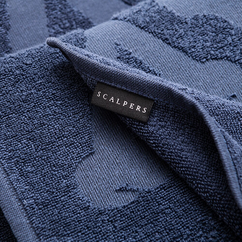 Set 3 prosoape baie Scalpers Home Skull, 70 x 140 cm, 50 x 90 cm, 30 x 50 cm, bumbac, albastru