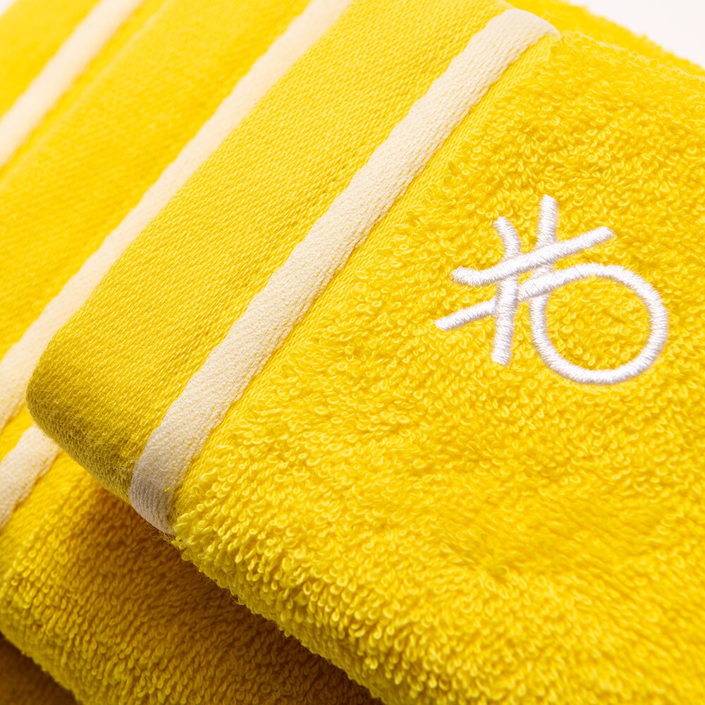 Set 3 prosoape baie BENETTON Rainbow1, 70 x 140 cm, 50 x 90 cm, 30 x 50 cm, bumbac, galben