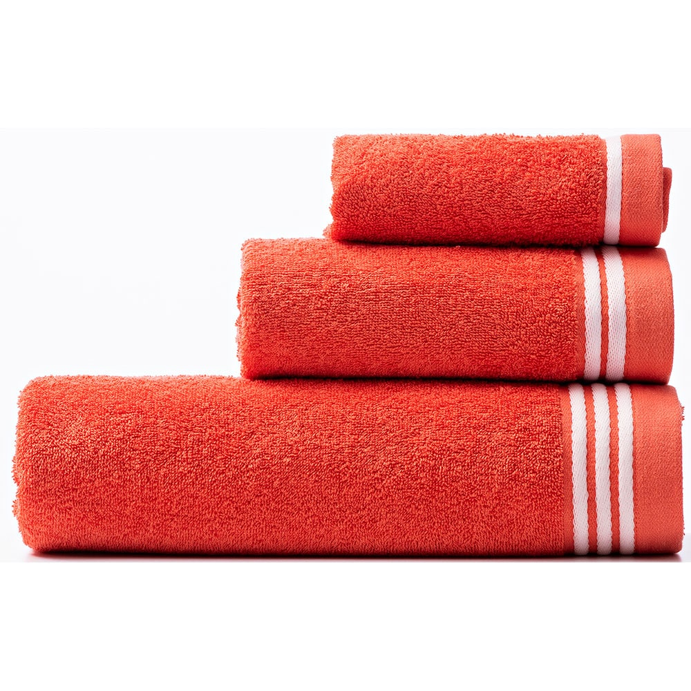 Set 3 prosoape baie BENETTON Rainbow1, 70 x 140 cm, 50 x 90 cm, 30 x 50 cm, bumbac, rosu