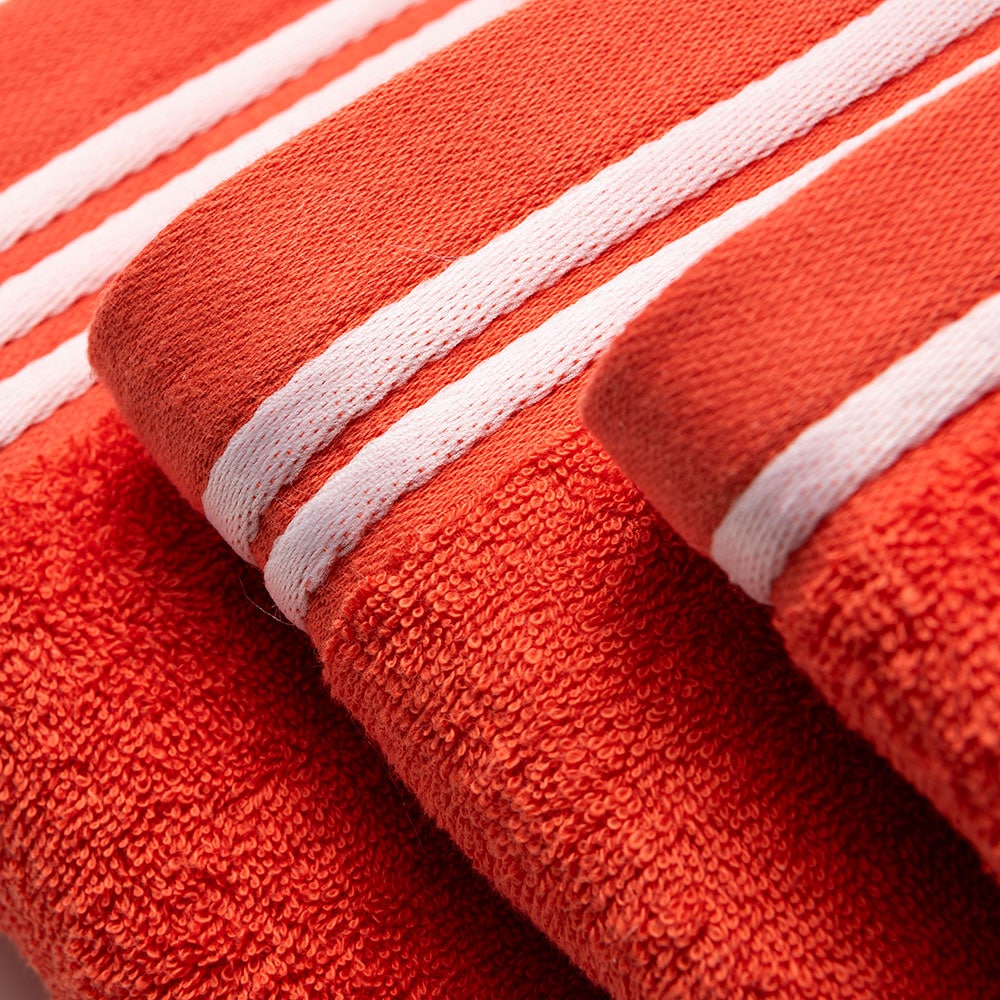 Set 3 prosoape baie BENETTON Rainbow1, 70 x 140 cm, 50 x 90 cm, 30 x 50 cm, bumbac, rosu