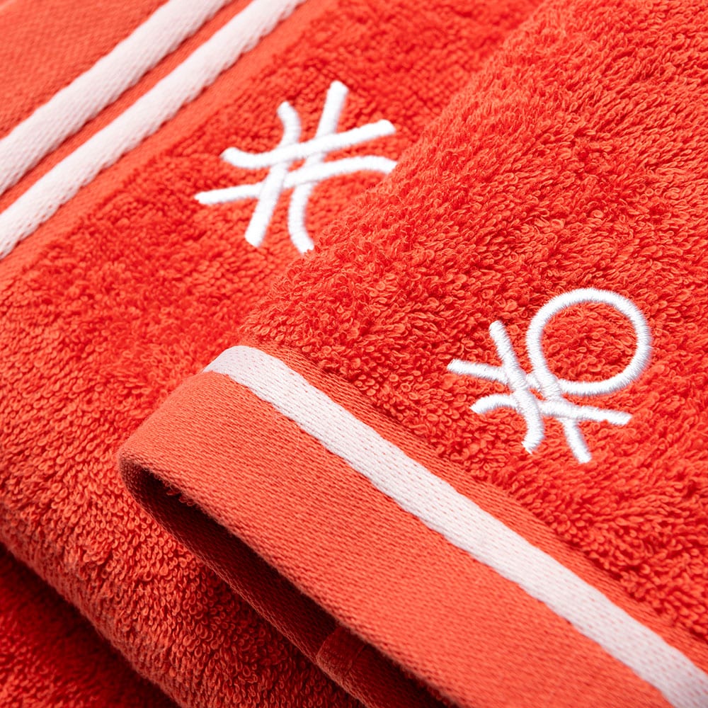 Set 3 prosoape baie BENETTON Rainbow1, 70 x 140 cm, 50 x 90 cm, 30 x 50 cm, bumbac, rosu