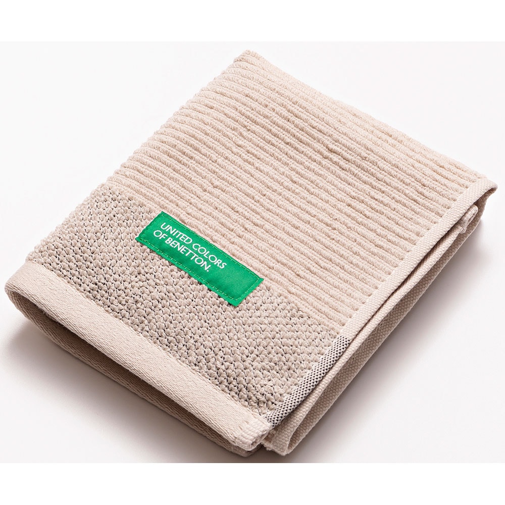 Set 3 prosoape baie BENETTON Tevere, 70 x 140 cm, 50 x 90 cm, 30 x 50 cm, bumbac, bej