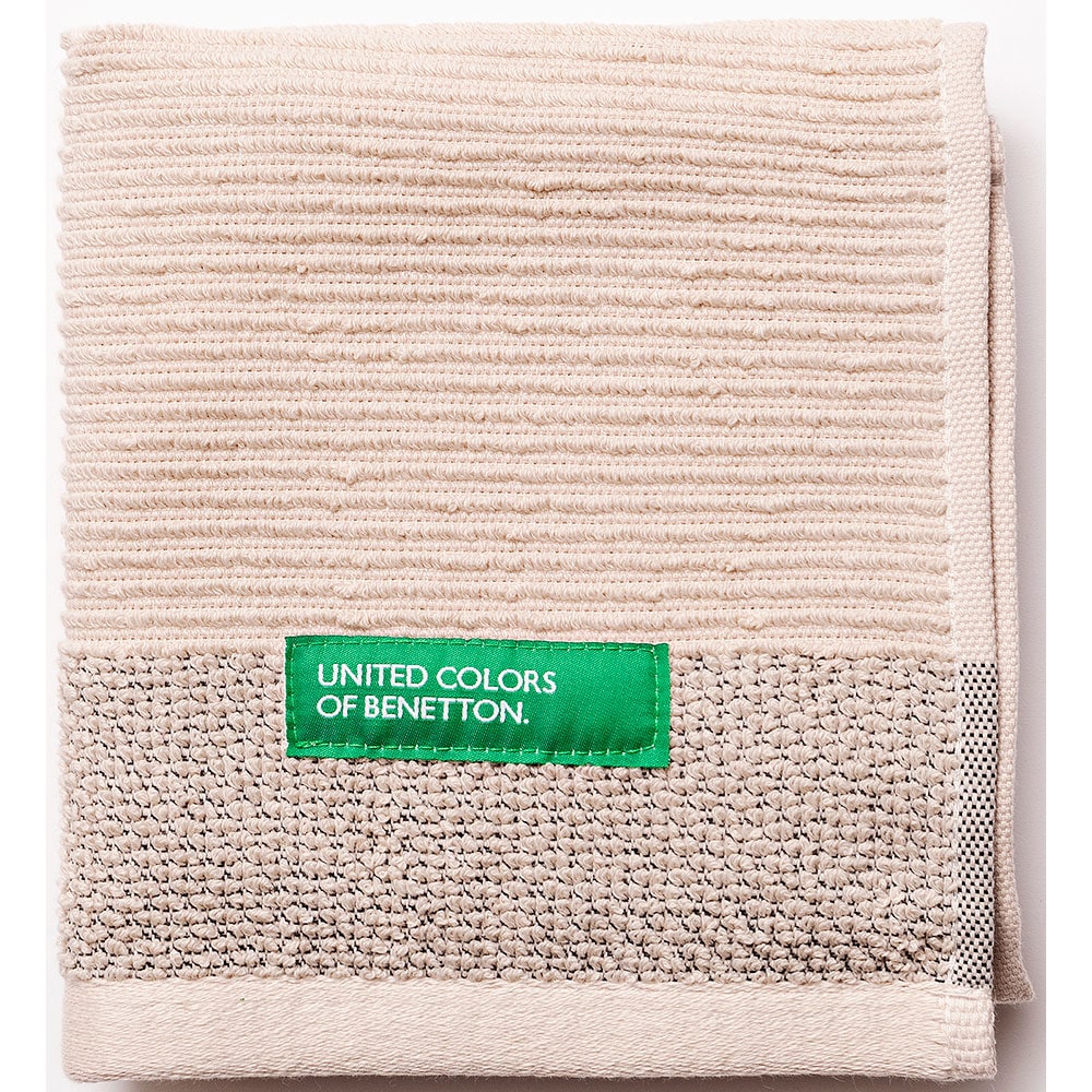 Set 3 prosoape baie BENETTON Tevere, 70 x 140 cm, 50 x 90 cm, 30 x 50 cm, bumbac, bej