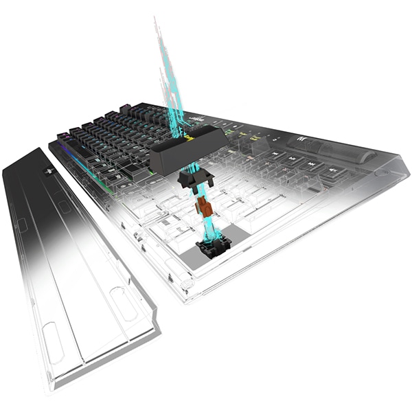 Tastatura gaming mecanica HAMA Exodus 900, USB, brown switches, Layout US, negru