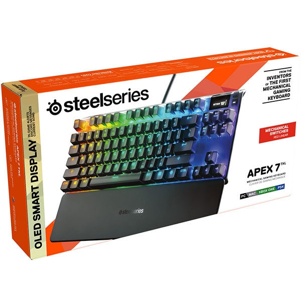 Tastatura Gaming mecanica STEELSERIES Apex 7 Tenkeyless, Red Switch, USB, negru
