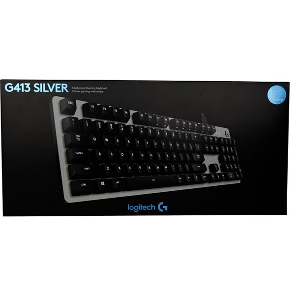 Tastatura Gaming mecanica LOGITECH G413 Silver White, Romer-G Switch, USB, Layout US INT, argintiu