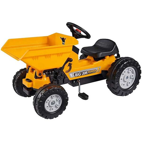 Tractor cu pedale si remorca BIG Jim Dumper 800056568, 2 ani+, galben-negru