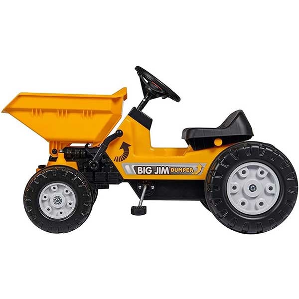 Tractor cu pedale si remorca BIG Jim Dumper 800056568, 2 ani+, galben-negru