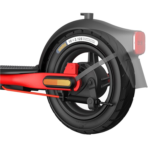 Trotineta electrica NINEBOT KickScooter D18E Powered by Segway, 10 inch, negru-rosu
