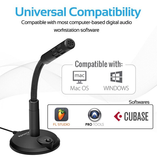 Microfon PC PROMATE Tweeter-1, Jack 3.5mm, negru