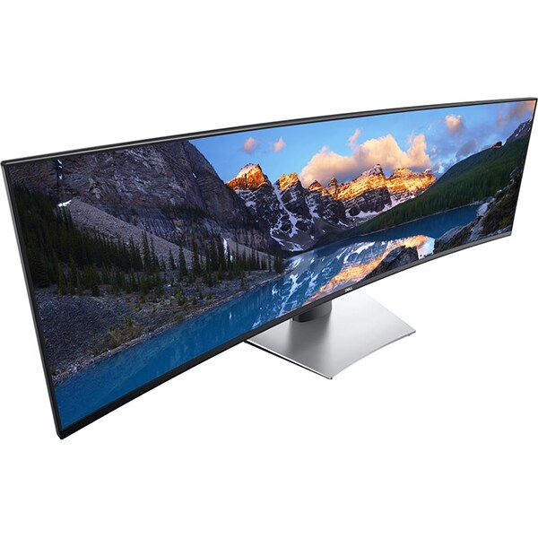 Monitor curbat LED IPS DELL UltraSharp U4919DW, 49", QHD, 60Hz, argintiu