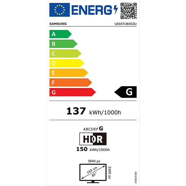 Televizor LED Smart SAMSUNG 65TU8502, Ultra HD 4K, HDR, 163 cm