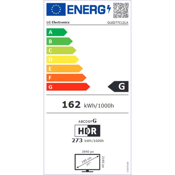 Televizor OLED Smart LG 77C12LA, Ultra HD 4K, HDR, 195cm