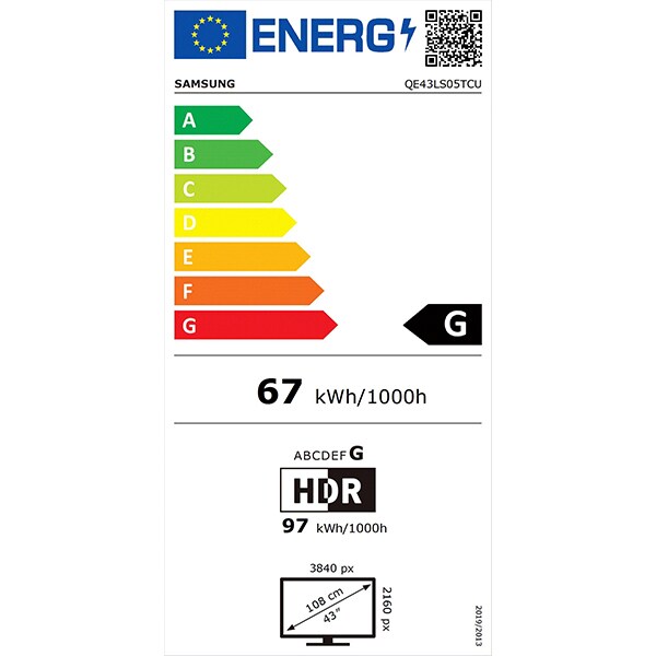 Televizor vertical rotativ QLED The Sero SAMSUNG 43LS05T, Ultra HD 4K, HDR, 108cm